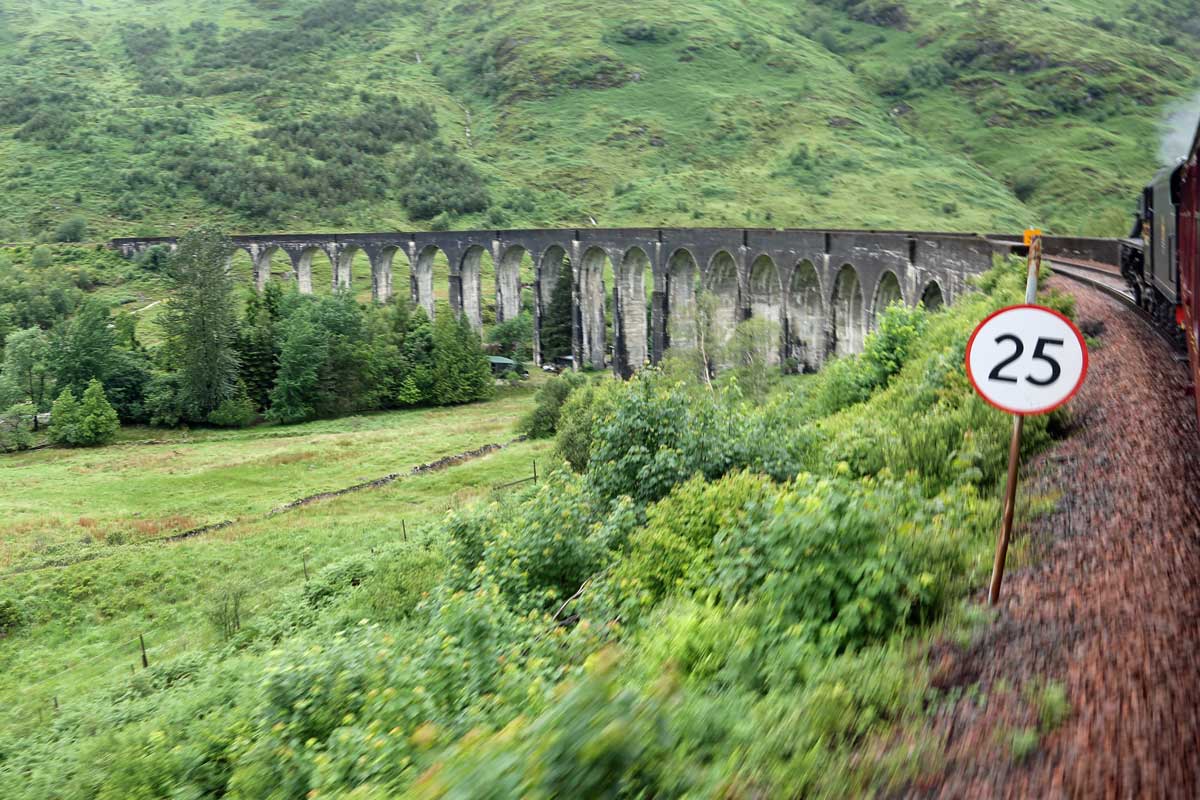 Crossing The Glenfinnan Viaduct on The Jacobite